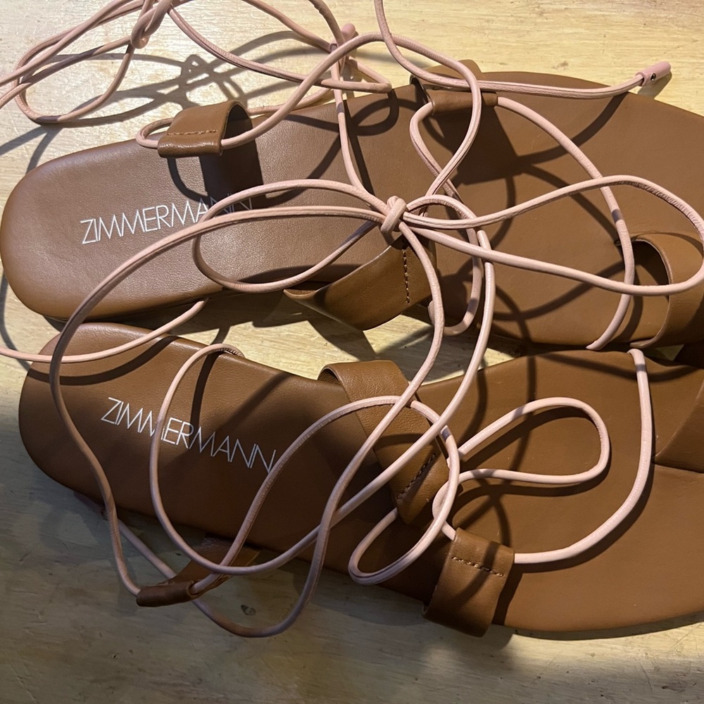 Zimmermann Tan Lace Up Sandals - Sz. 40 - Picture 10 of 16